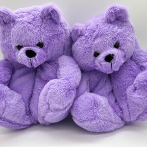Teddy Bear Slippers Comfy Teddy Bear Indoor Purple Sz 5.5-9.5 valentines gift